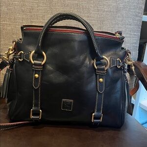 Dooney & Bourke Italian Florentine Leather Satchel with Red Interior